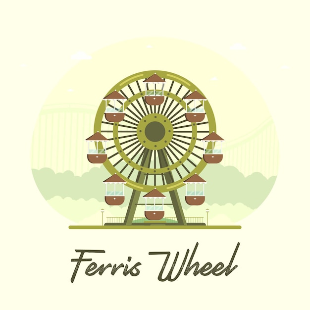 Flat Retro Ferris Wheel for explainer videos