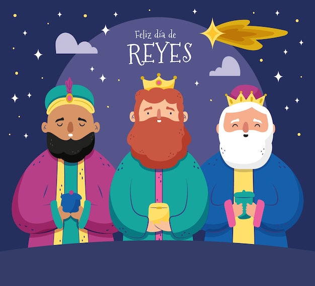 Vector flat reyes magos illustration