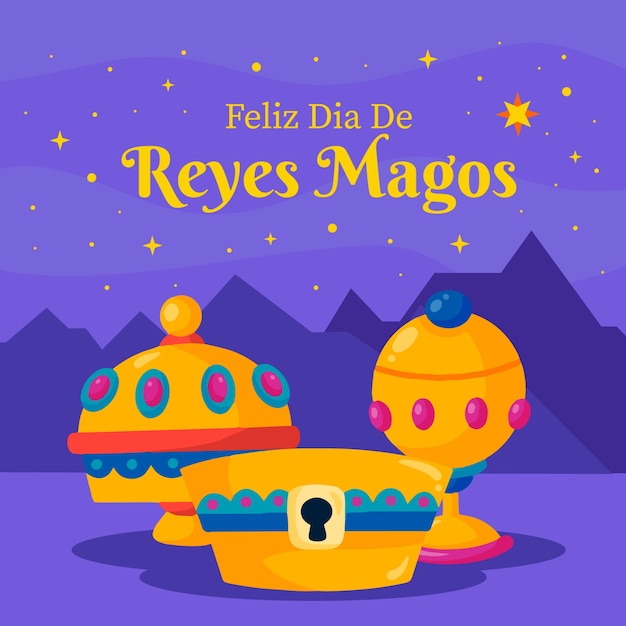 Vector flat reyes magos illustration