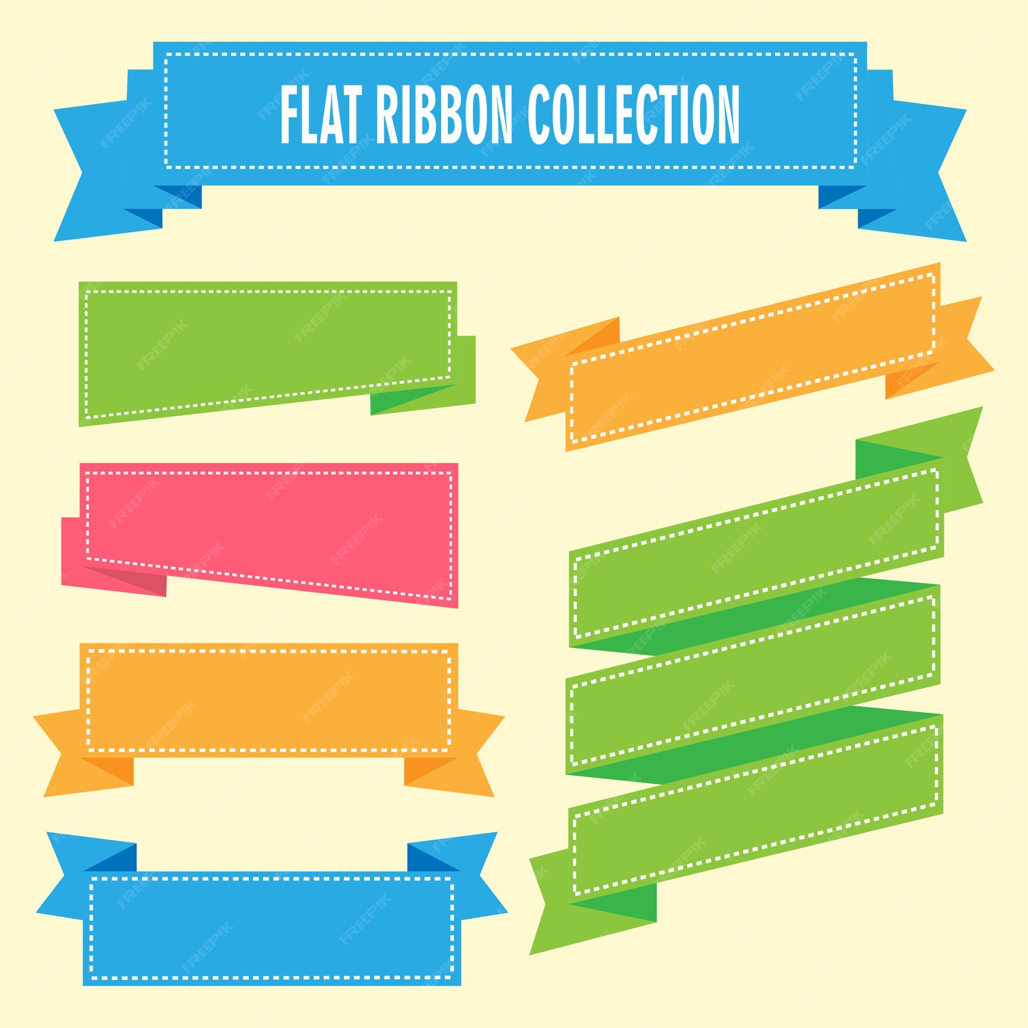 Premium Vector | Flat ribbon vector collection