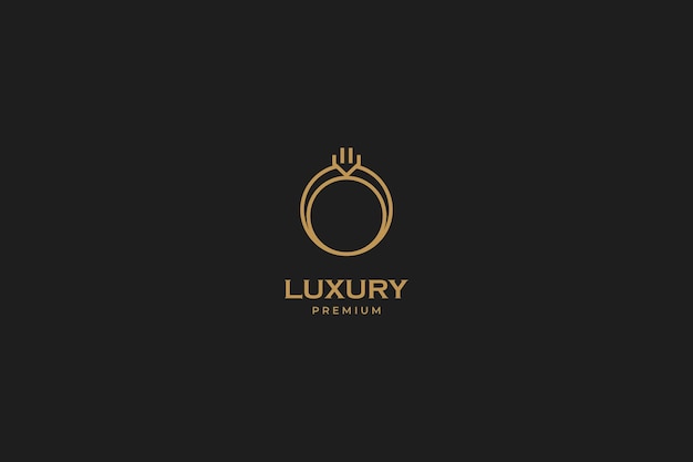 Flat ring jewelry logo vector icon design template Elegant beauty royal