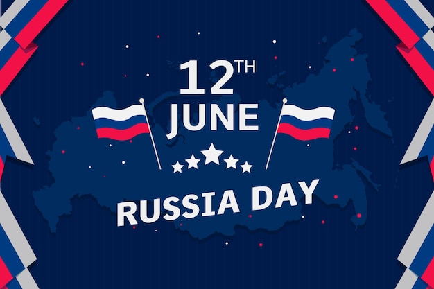 Vector flat russia day illustration