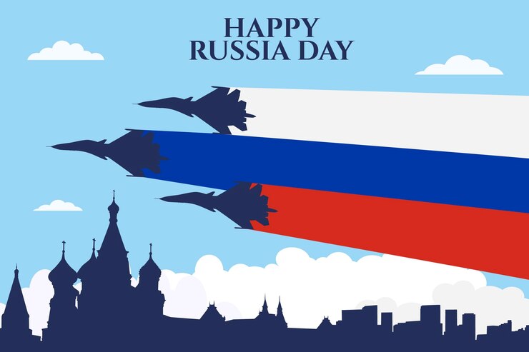 Вектор плоская иллюстрация дня россии