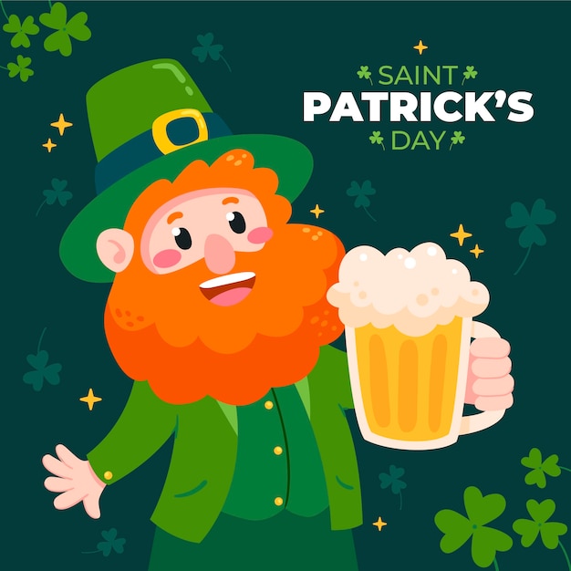flat saint patrick's day celebration illustration