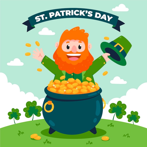 Flat saint patrick's day viering illustratie