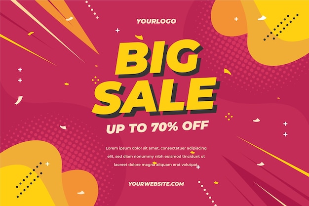 Flat sale background with big sale discount