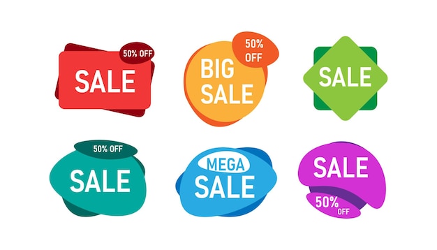 Flat sale badge set