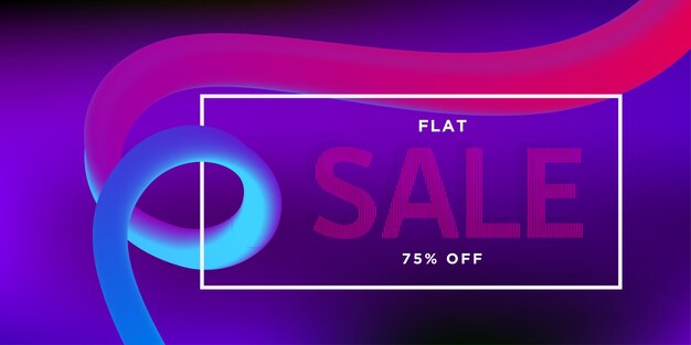 Flat Sale Banner Fluid Color 