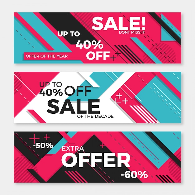 Flat sales banner collection