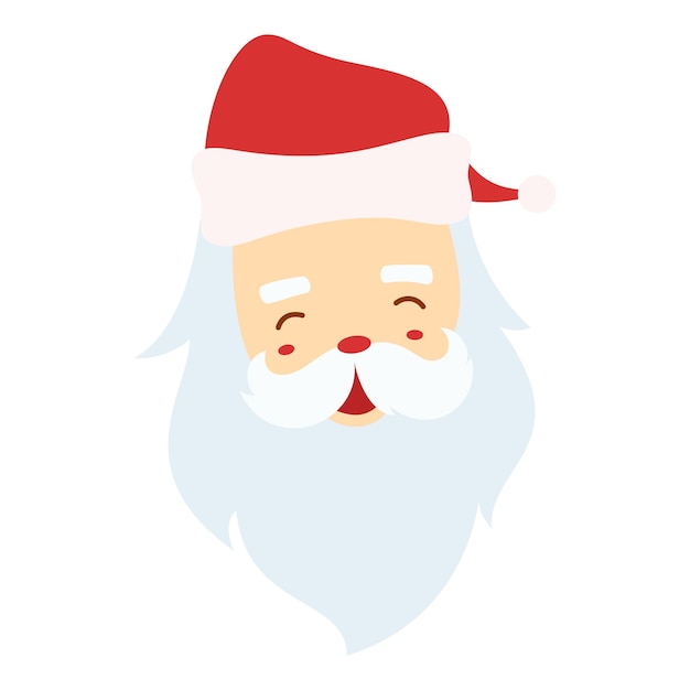 Vector flat santa claus head character christmas event vector illustration