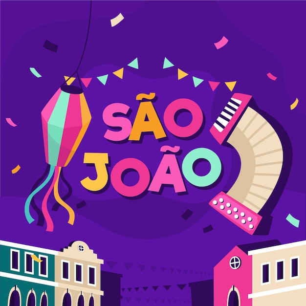 Vector flat sao joao illustration