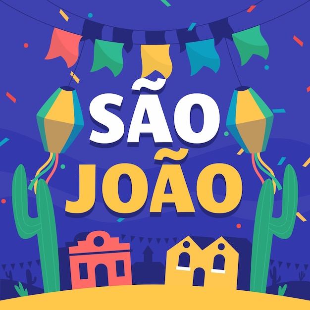 Vector flat sao joao illustration