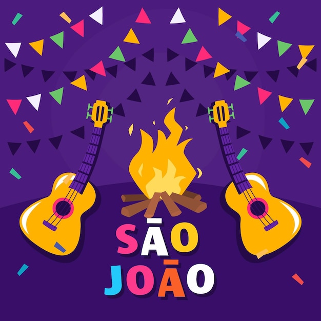 Vector flat sao joao illustration