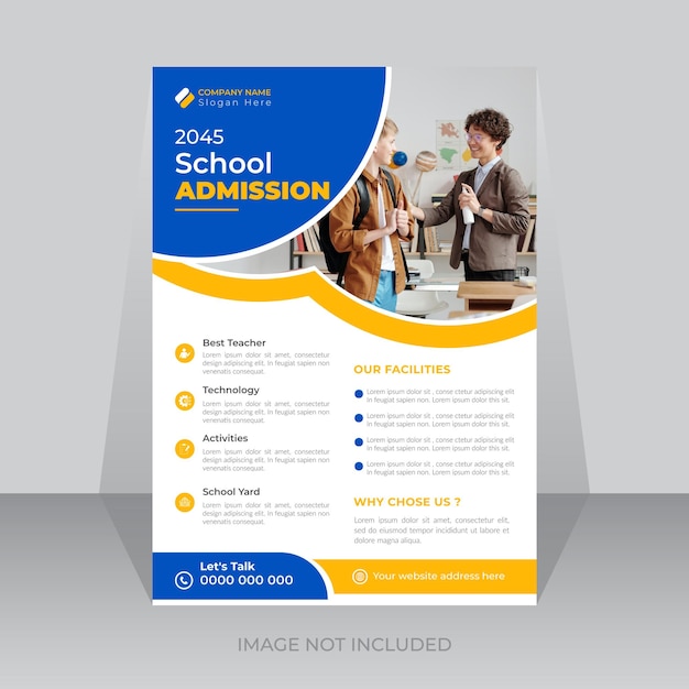 Flat school activities for children poster template design