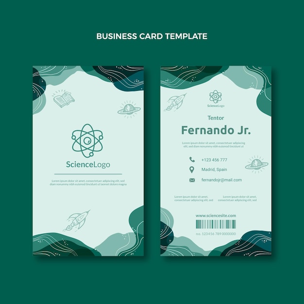 Vector flat science business card