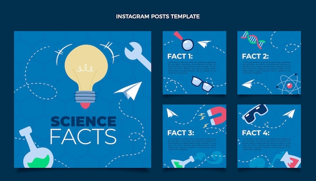 ベクトル フラットサイエンスインスタグラム投稿