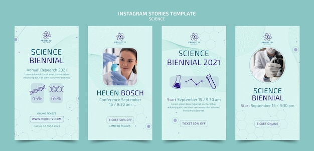 flat science instagram stories
