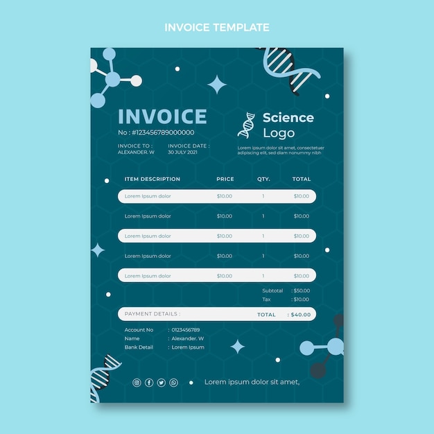 flat science invoice
