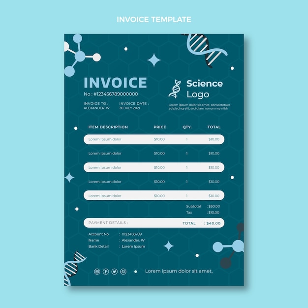 Flat science invoice