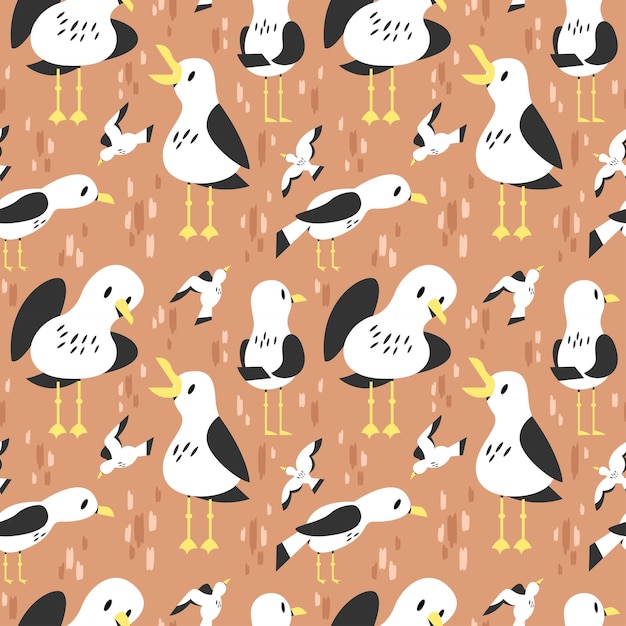 FLAT SEAGULL BIRD PATTERN DESIGN