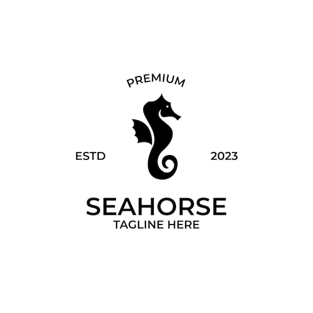 Flat seahorse logo design vector illustration idea