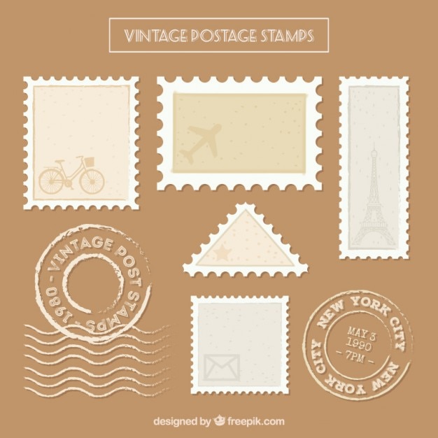 Vector flat seals in vintage style