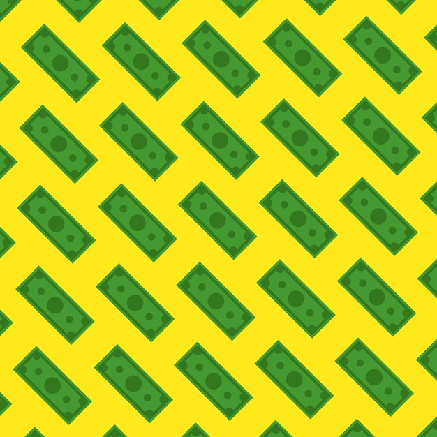 Flat seamless dollar pattern in design