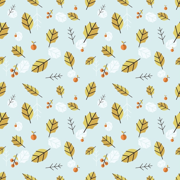 flat seamless pattern leaf with pastel colour