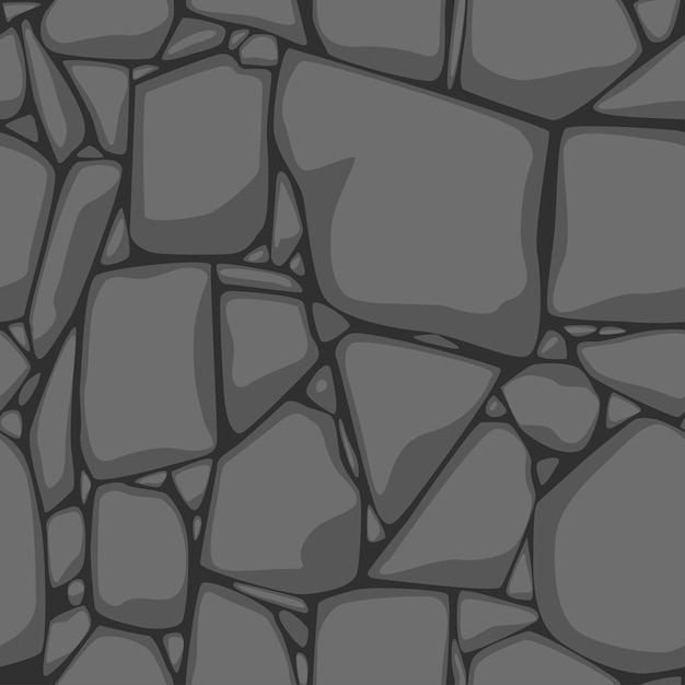 Flat Seamless stone texture. Gray stones background. monochrome Seamless texture.