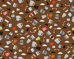 Vector flat seamless texture pattern milk tea teh tarik