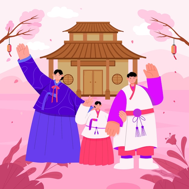 Flat seollal illustration