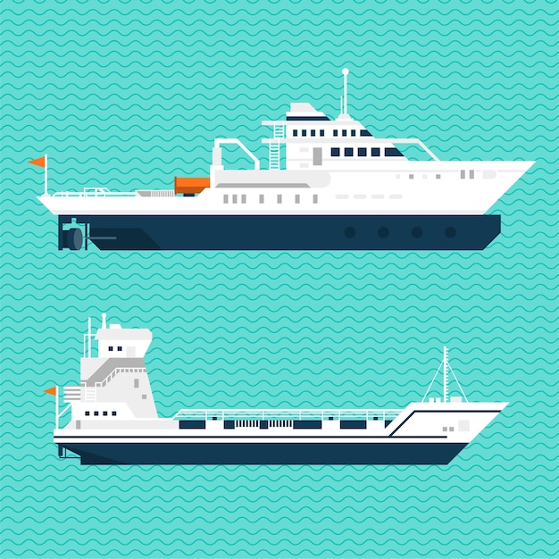 Vector flat ship collection