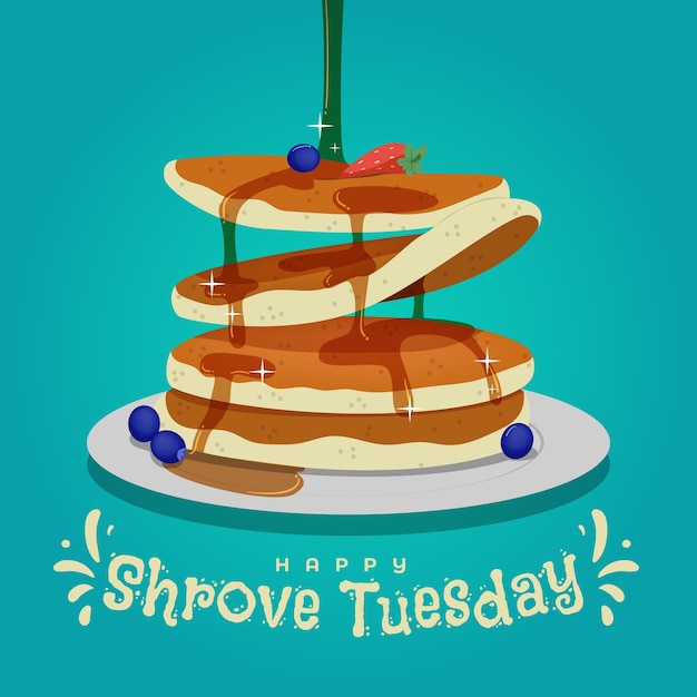 Flat shrove tuesday illustration