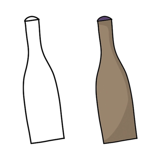 Flat simple illustration of a bottle for party