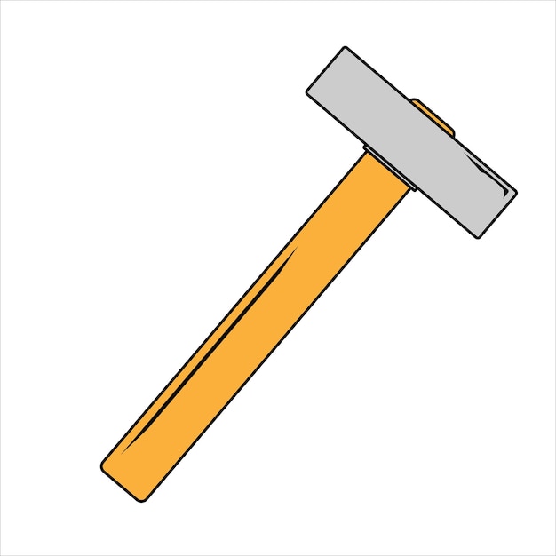 Vector flat simple illustration of simple hammer for web and app flat style