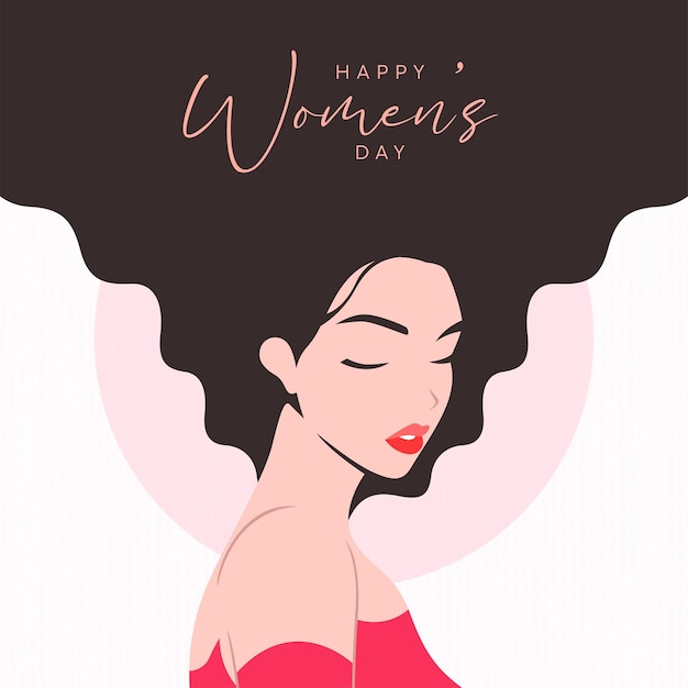 Flat simple womens day celebration illustration