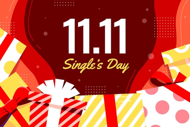 Flat single's day background