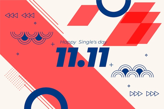 Flat single's day background