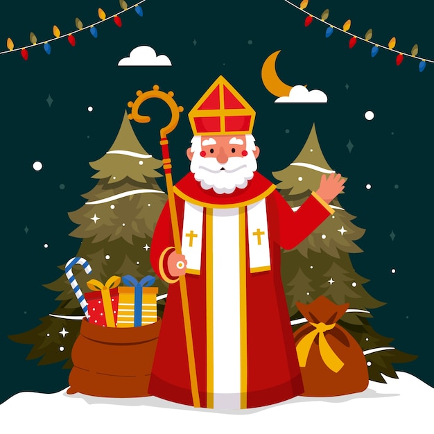 Flat sinterklaas-illustratie