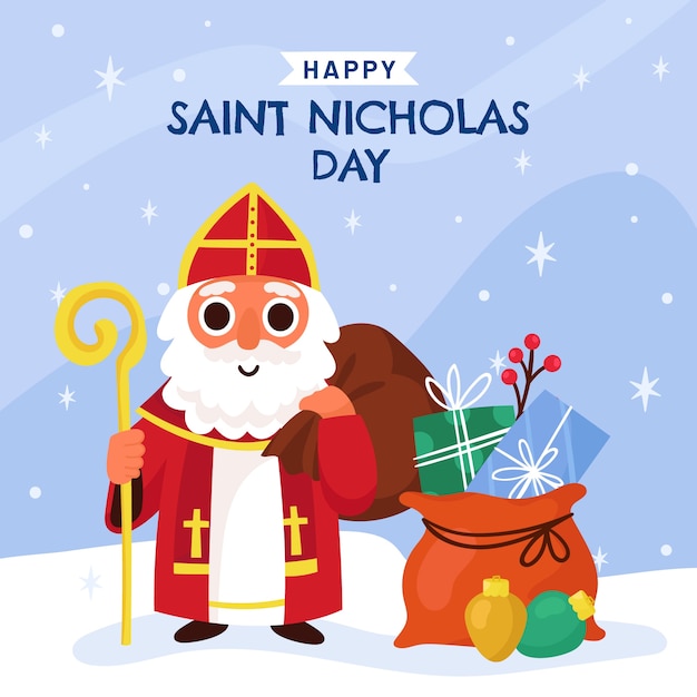 Vector flat sinterklaas illustration