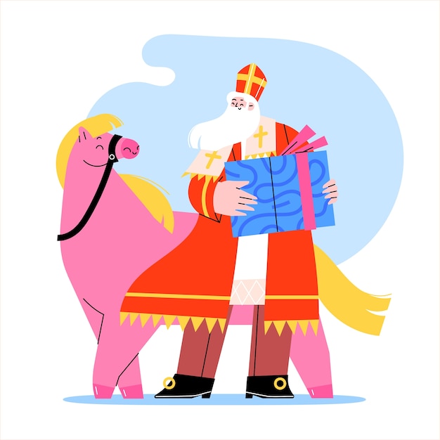 Vector flat sinterklaas illustration