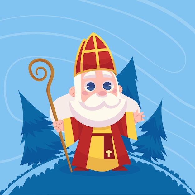 Vettore illustrazione di flat sinterklaas