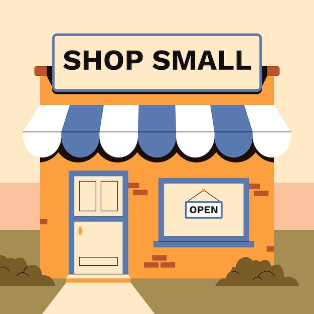 Vector flat small business saturday illustration