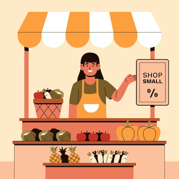 Vector flat small business saturday illustration