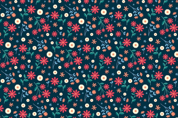 Vector flat small flowers pattern