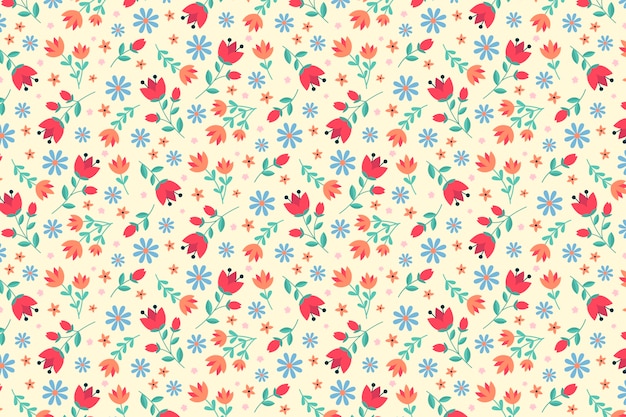 Vector flat small flowers pattern