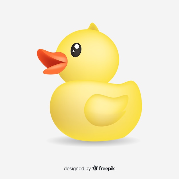 Flat small yellow rubber duck