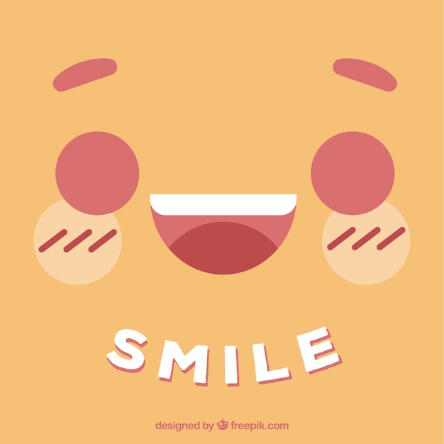 Vector flat smiley background