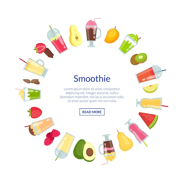 Flat smoothie frame banner