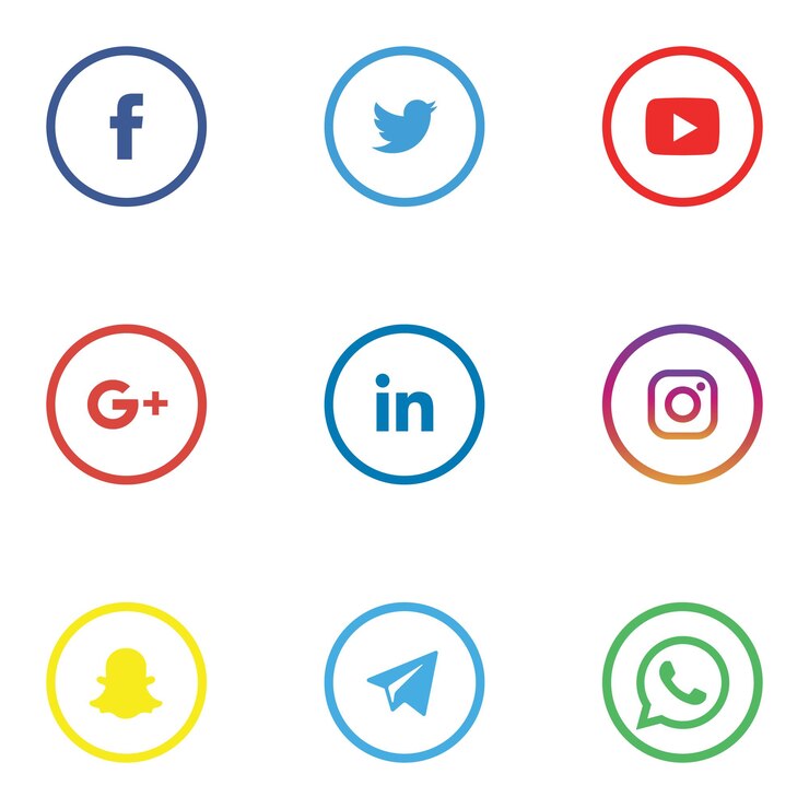 flat social media icons